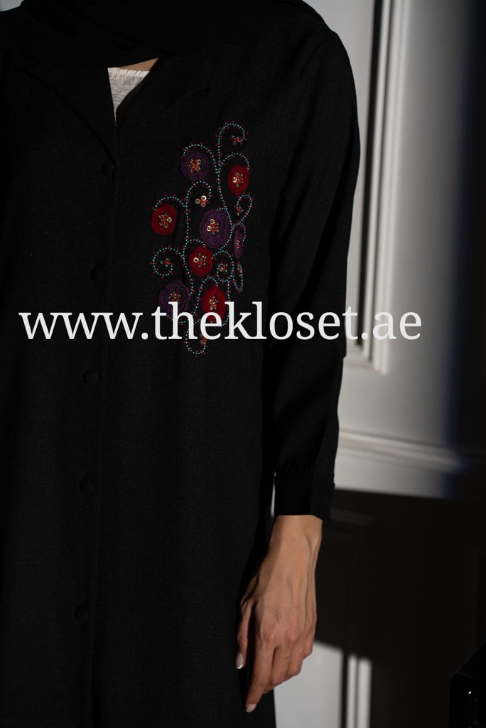 Floral beaded tassels Abaya