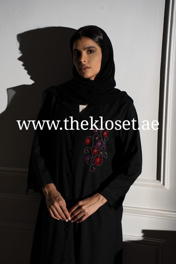 Floral beaded tassels Abaya