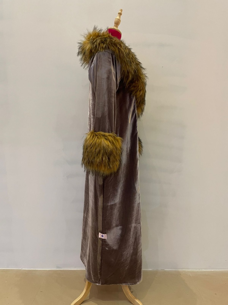 Fur Velvet Coat Abaya