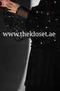 Sheer colorful beads black Abaya