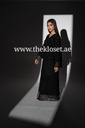 Sheer colorful beads black Abaya