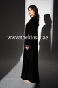 Luxury Black Velvet Abaya with Lace Trim