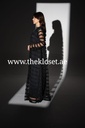 Black sheer striped mesh Abaya