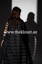 Black sheer striped mesh Abaya