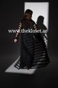 Black sheer striped mesh Abaya