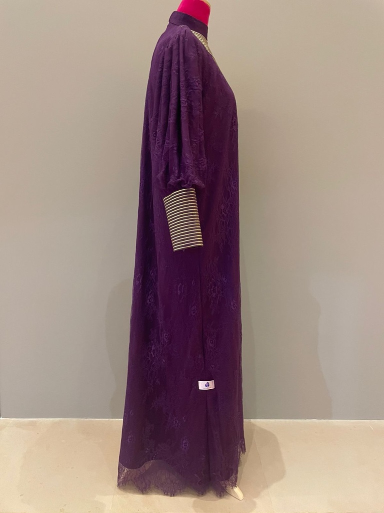 High Neck White Lace Maxi Dress