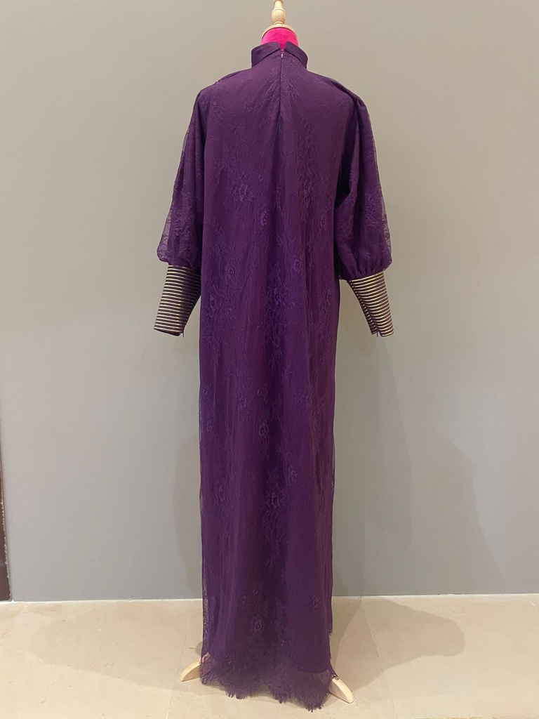 High Neck White Lace Maxi Dress