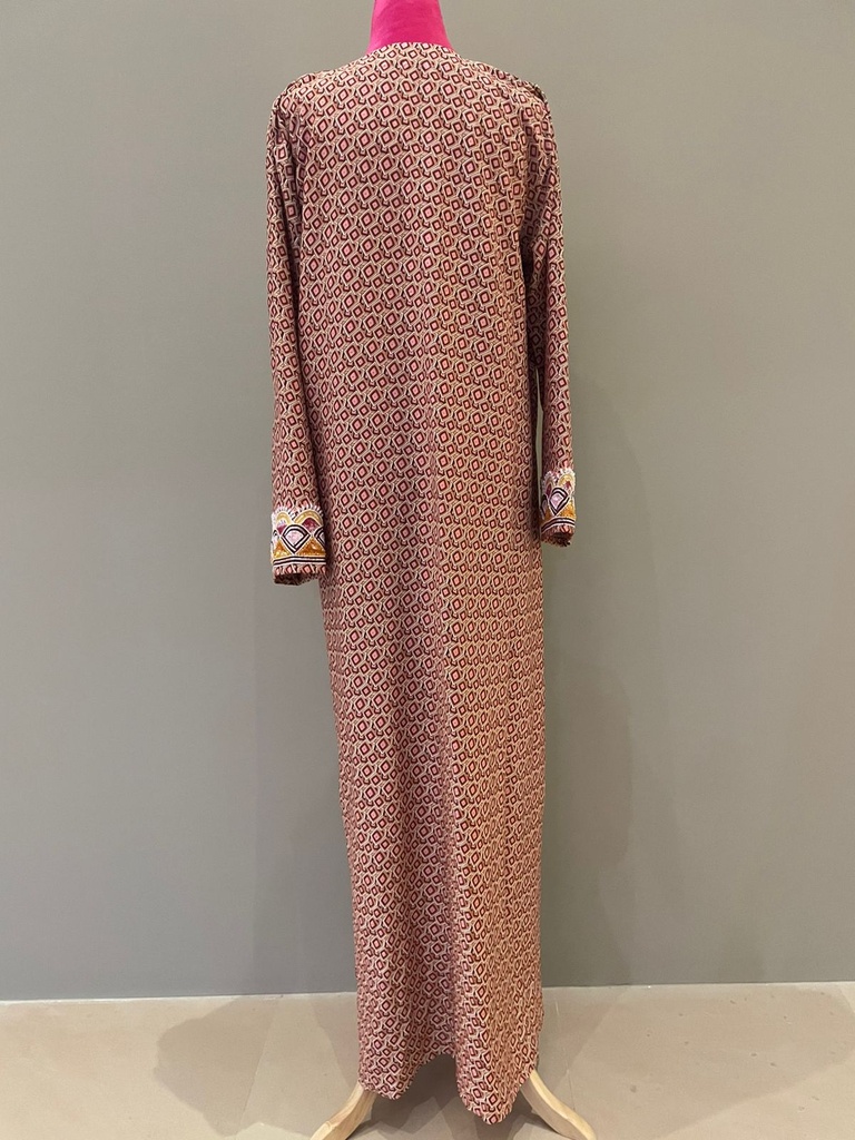 V-Neck Embroidered Printed Dress