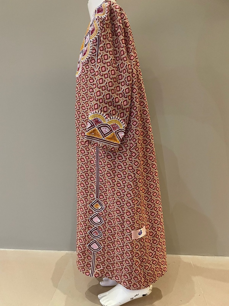 V-Neck Embroidered Printed Kids Dress