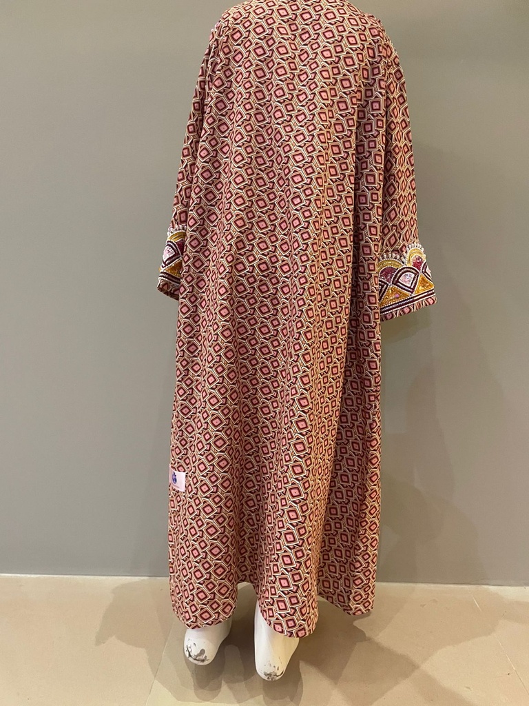 V-Neck Embroidered Printed Kids Dress