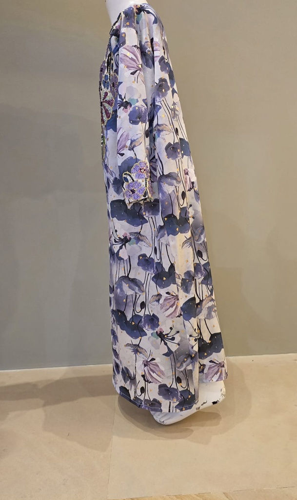  Beautifully Embellished Beaded Kids Dress with Floral Print