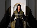 Golden & black ruffles sheer Abaya
