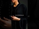 Checked back black abaya