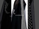 Black & white checked abaya