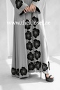 Handmade Flowers Embroidered Elegance Grey Abaya
