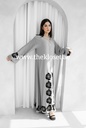Handmade Flowers Embroidered Elegance Grey Abaya