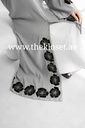 Handmade Flowers Embroidered Elegance Grey Abaya