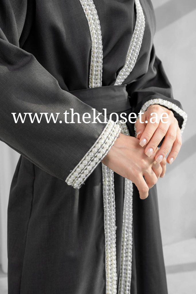 Dress embellished With bead embroidery design