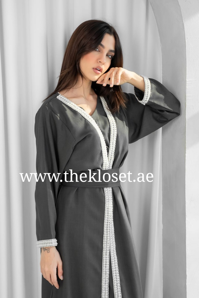 Dress embellished With bead embroidery design