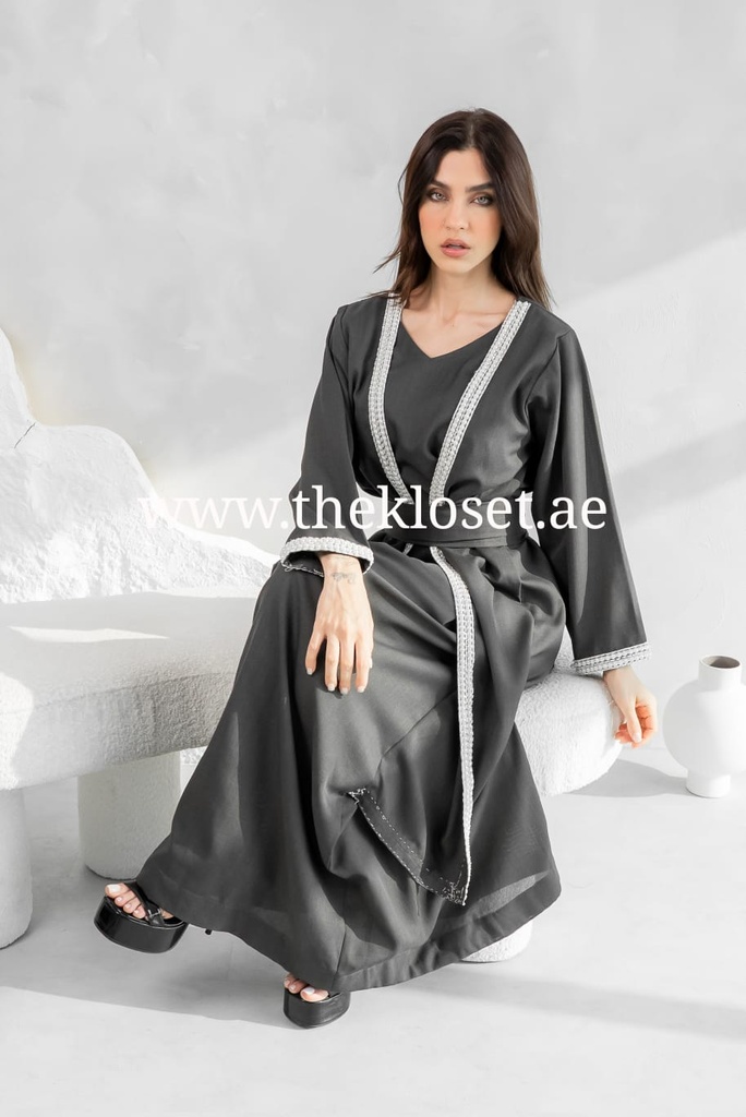 Dress embellished With bead embroidery design