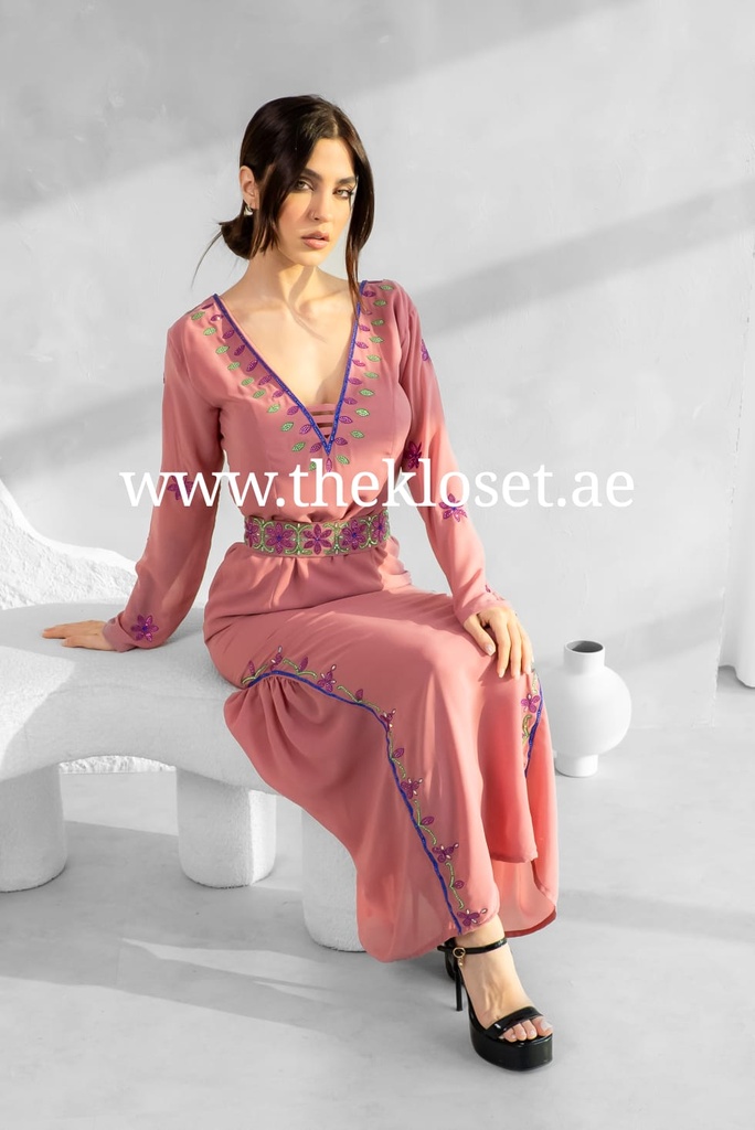 Fairy deep neckline hand beaded Dress