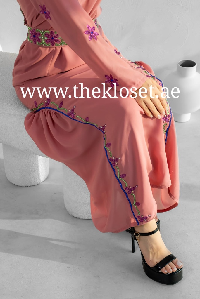 Fairy deep neckline hand beaded Dress