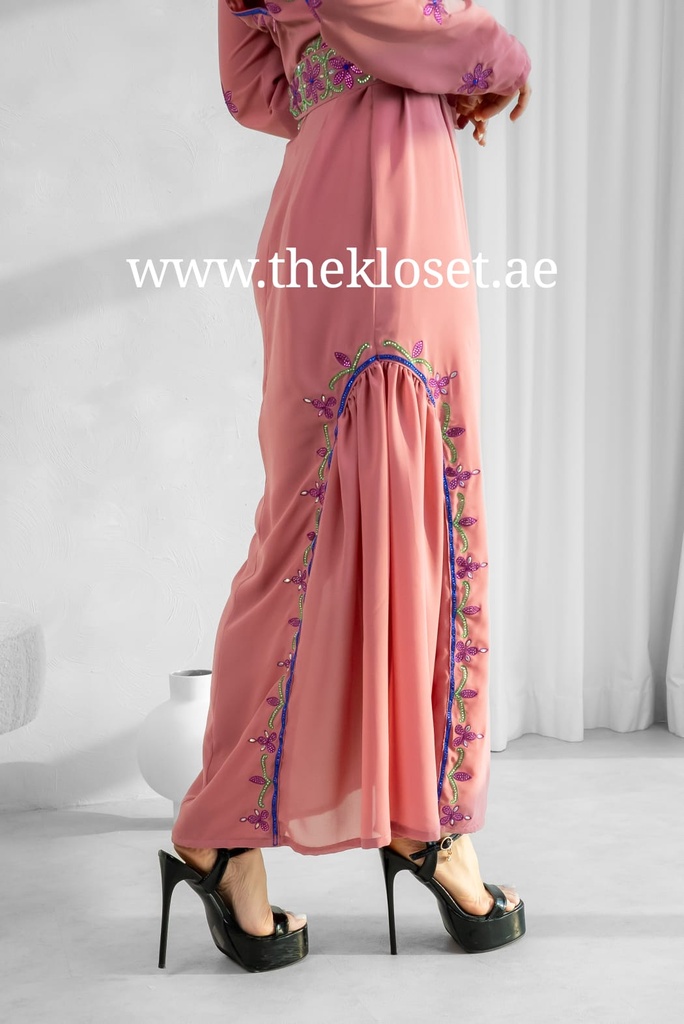 Fairy deep neckline hand beaded Dress