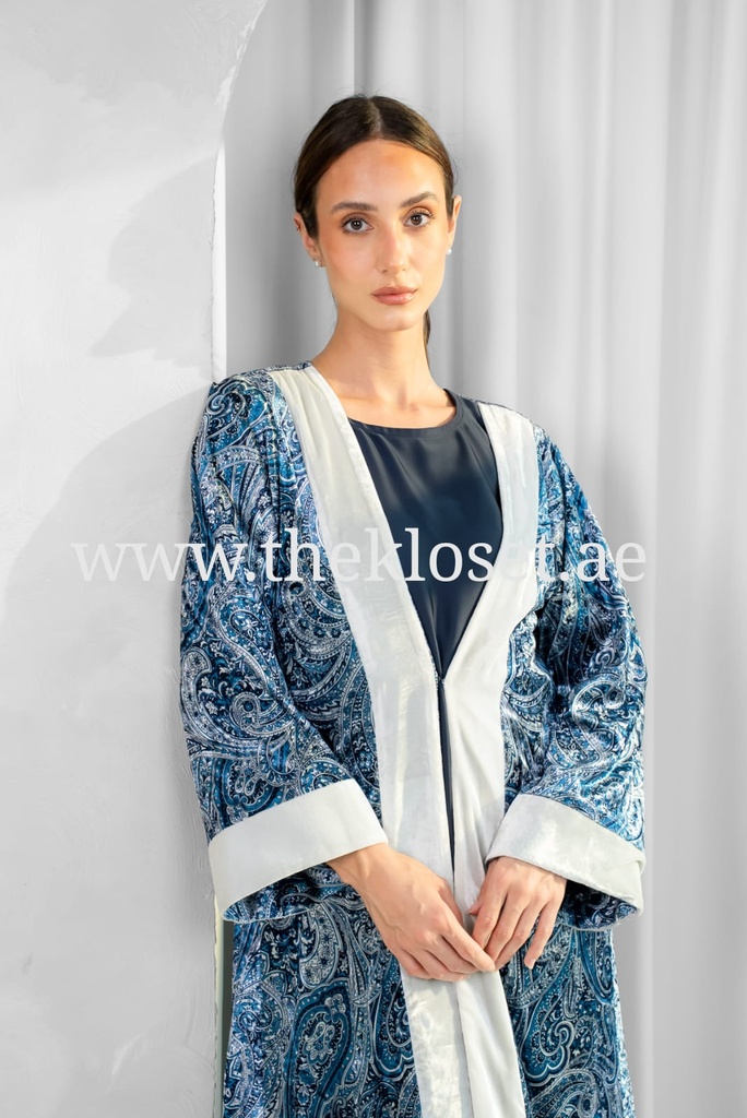 Two piece double sided velvet Abaya