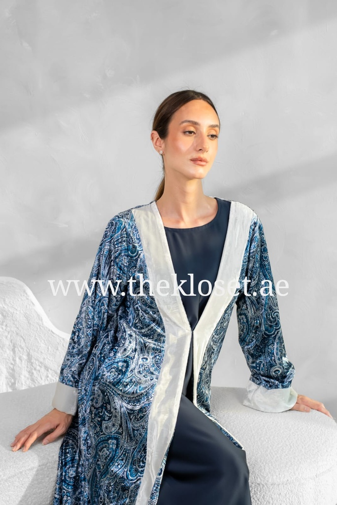 Two piece double sided velvet Abaya
