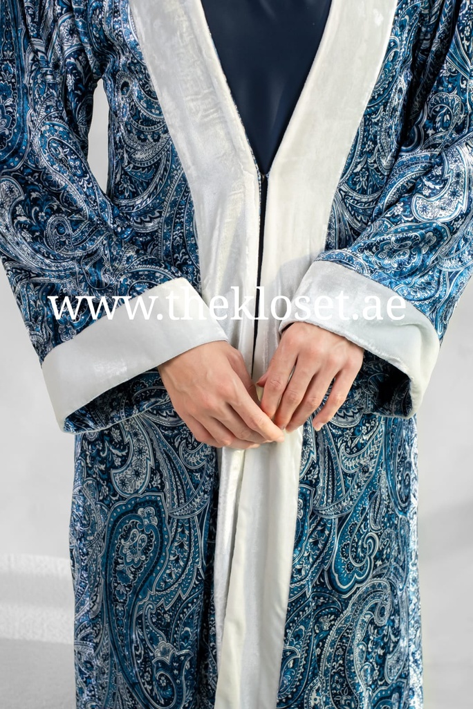 Two piece double sided velvet Abaya