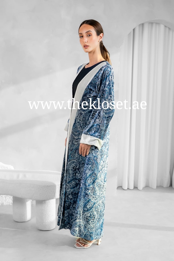 Two piece double sided velvet Abaya