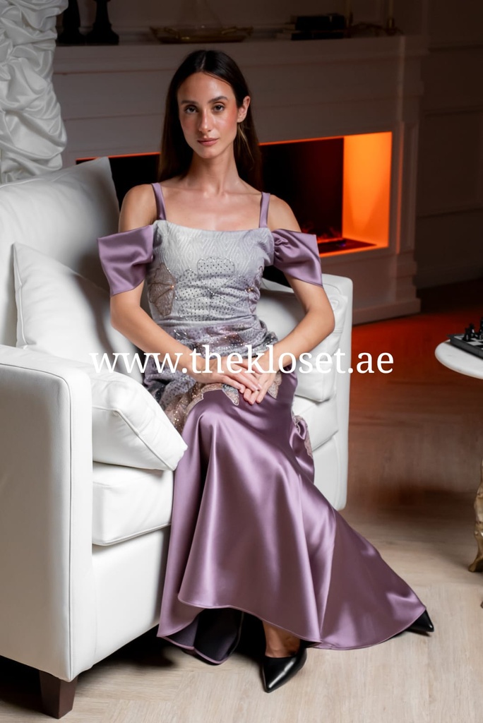 Flower-Patterned Dress Adorned with Sparkling Gems