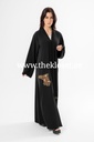 Beaded red floral black Abaya