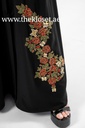Beaded red floral black Abaya
