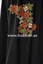Beaded red floral black Abaya