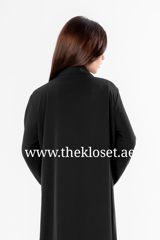 Beaded red floral black Abaya