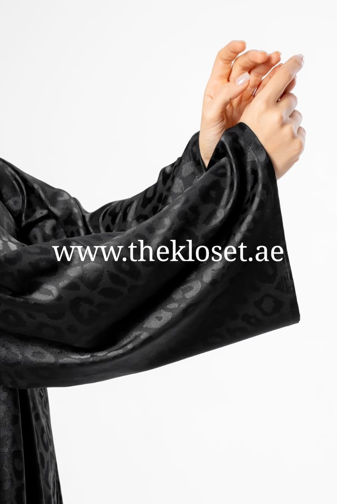 Leopard Print In Black Abaya