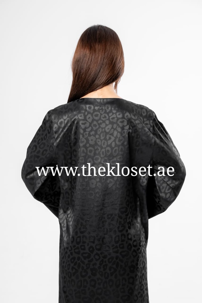 Leopard Print In Black Abaya