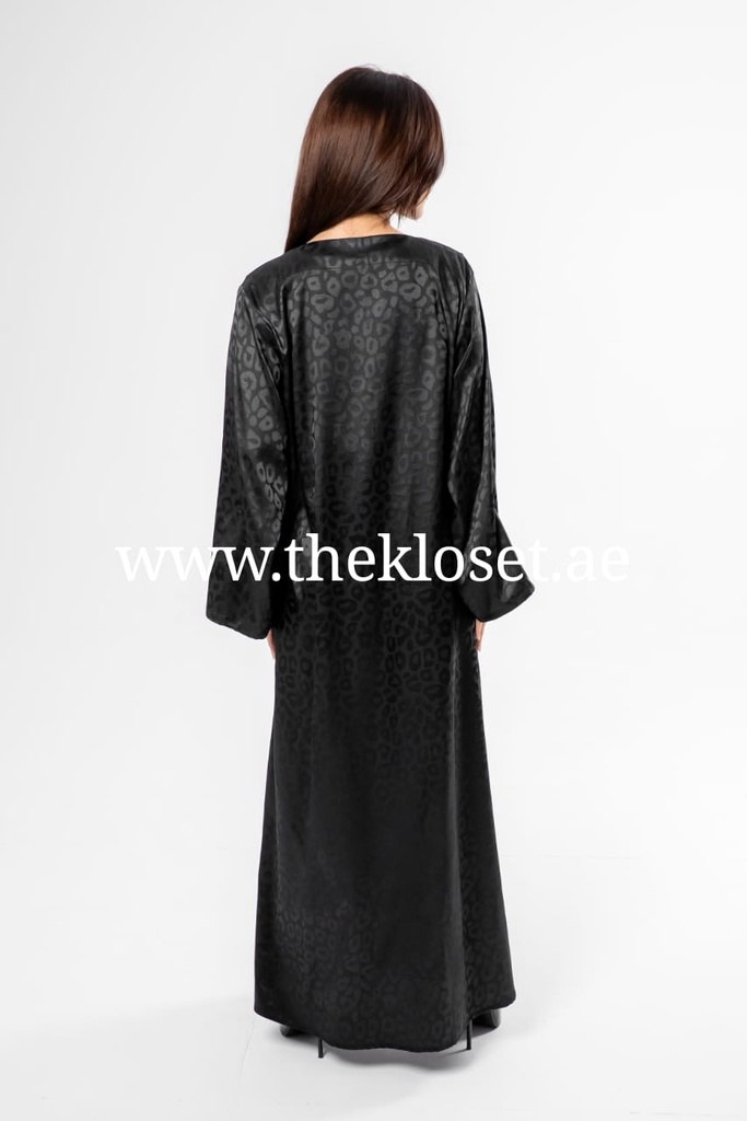 Leopard Print In Black Abaya
