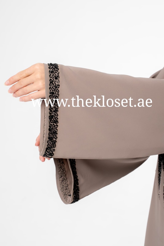 Abaya With Beaded Embroidered Design