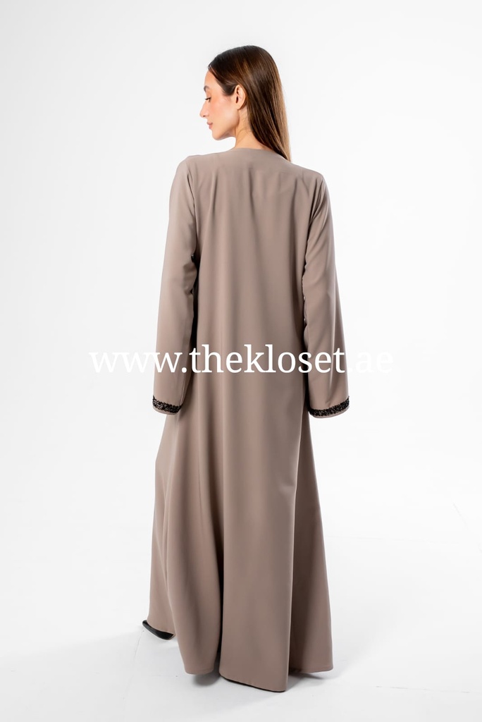 Abaya With Beaded Embroidered Design