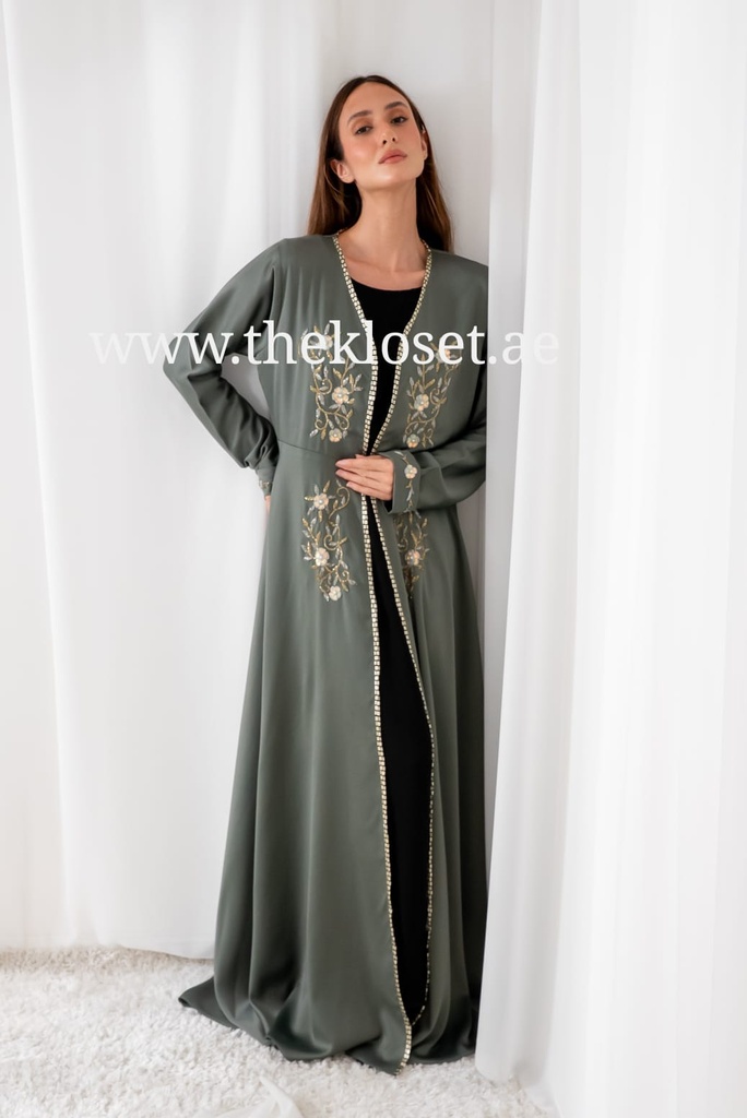 Crepe Beaded Fashion Abaya