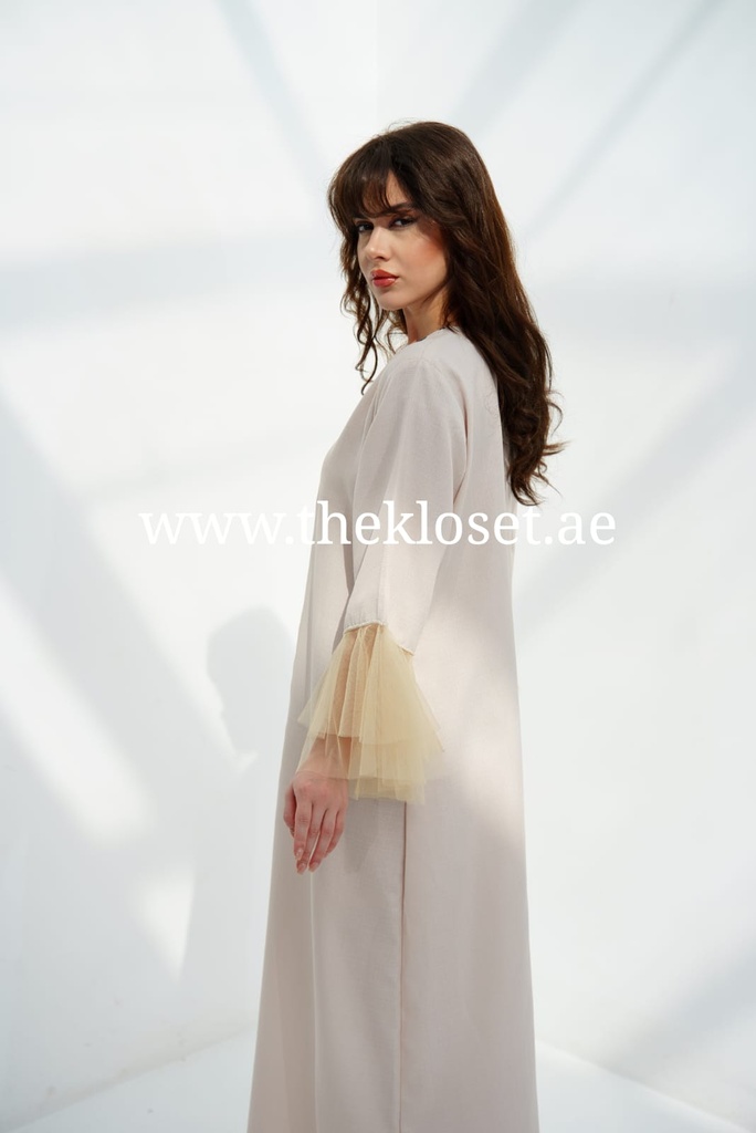 Long Dress Decorated With Delicate Embroidery