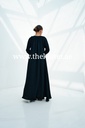Charming Black Closed Abaya  Featuring Flower Embroidery