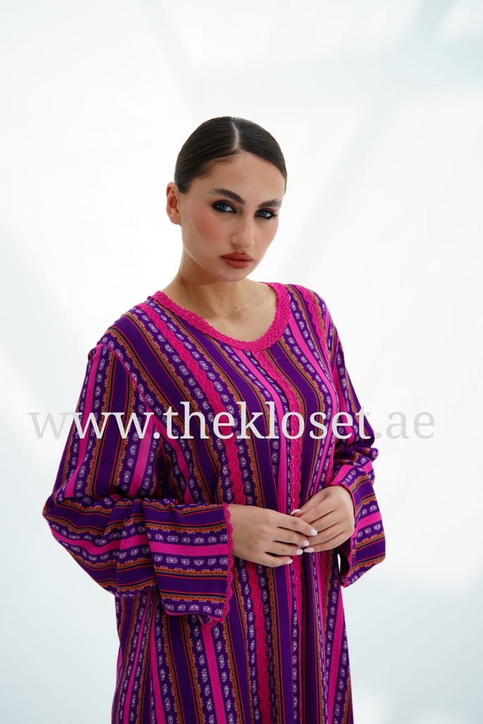 Stripe Simple Jalabiya Dress 