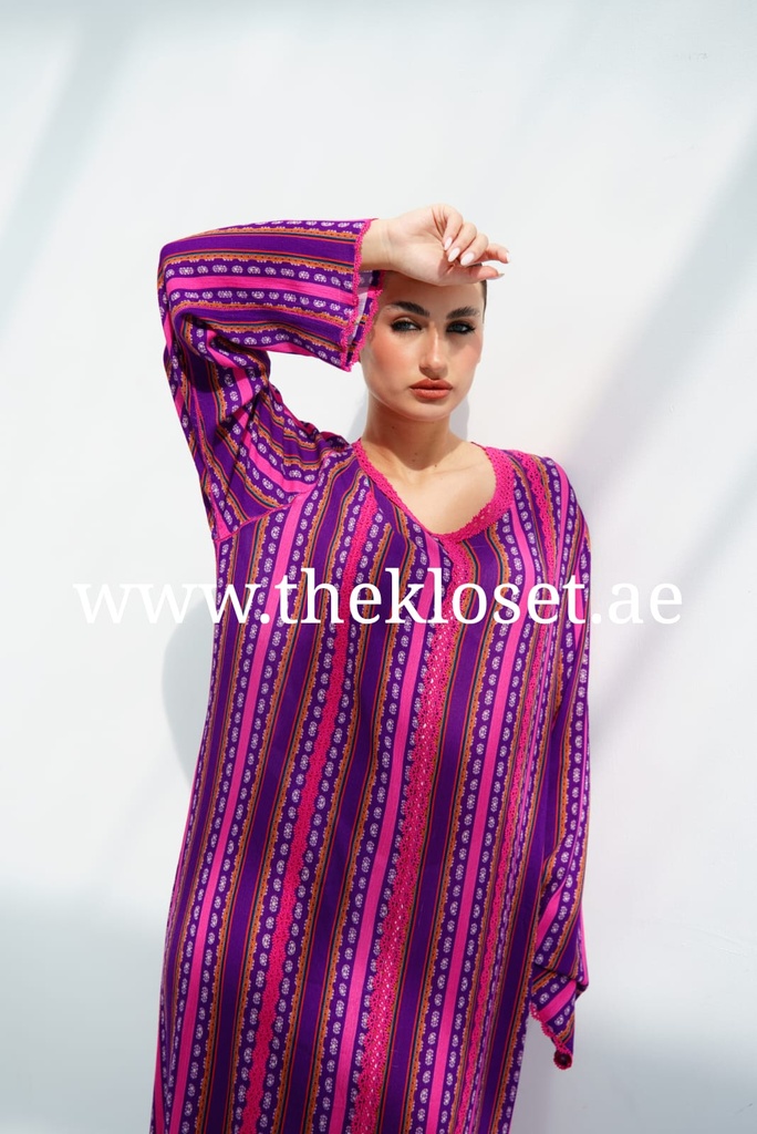 Stripe Simple Jalabiya Dress 