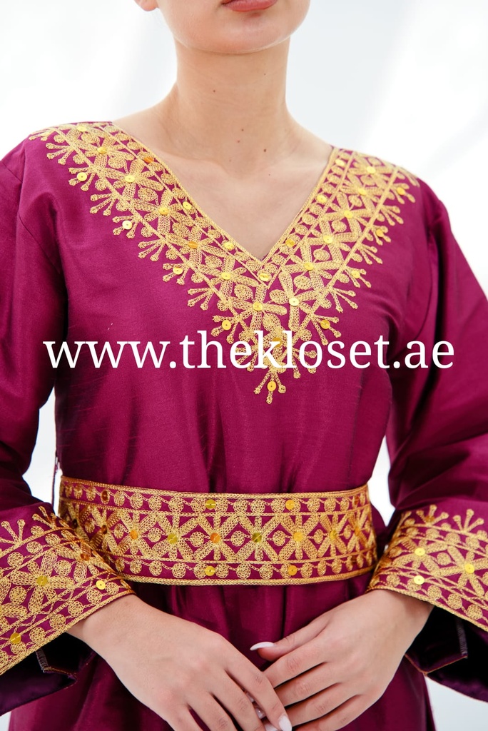 Chic Violet Embroidered Dress