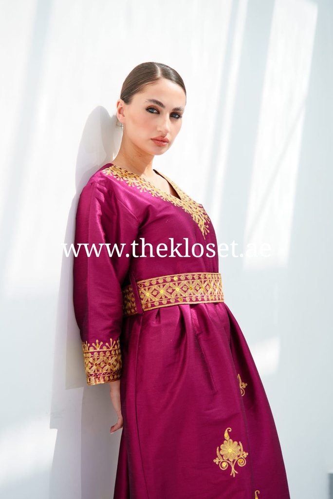 Chic Violet Embroidered Dress