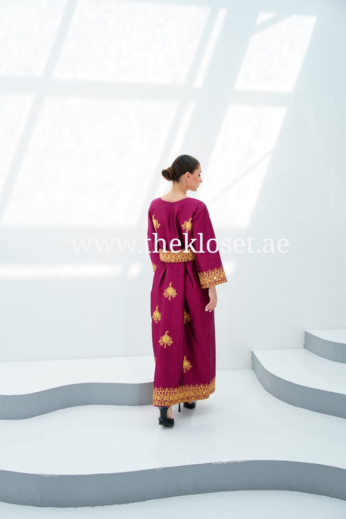 Chic Violet Embroidered Dress