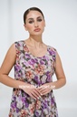 Floral Print Sleeveless Cute Midi Dress In Purple